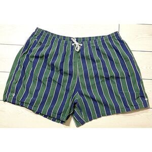 Faconnable mens green and blue striped swim trunks‎ size large